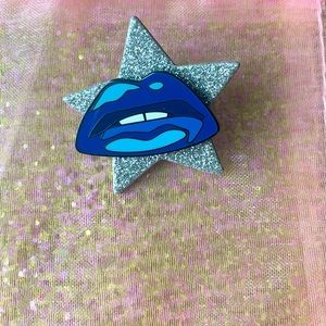 Blue Luscious Lips Lapel Pin